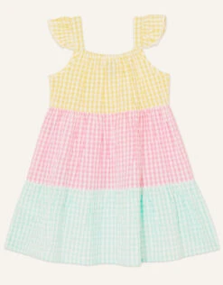 MONSOON Baby Gingham Colour Block Dress Multi -MONSOON Sales Store 03 51616329 3