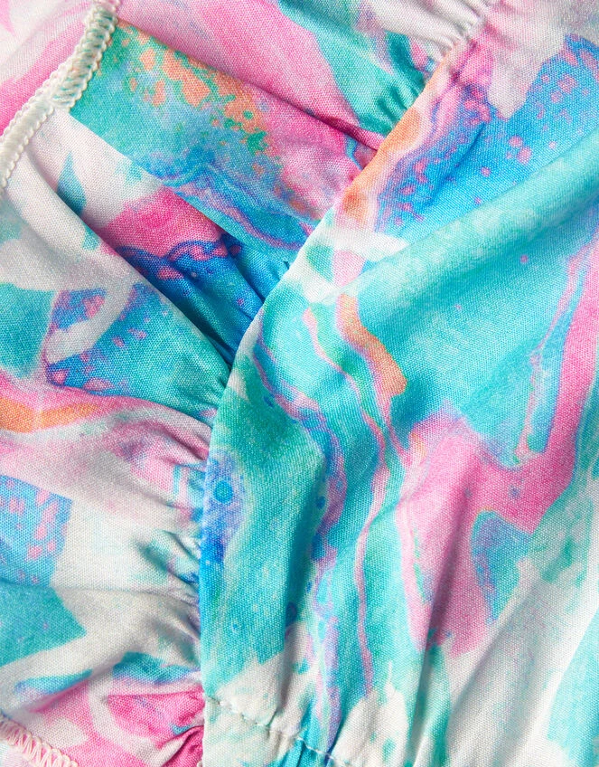 MONSOON Marble Unicorn Frill Playsuit Multi 3 MONSOON Marble Unicorn Frill Playsuit Multi - Image 3