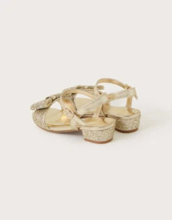MONSOON Dazzle Bow Glitter Sandals Gold -MONSOON Sales Store 03 51713032 4