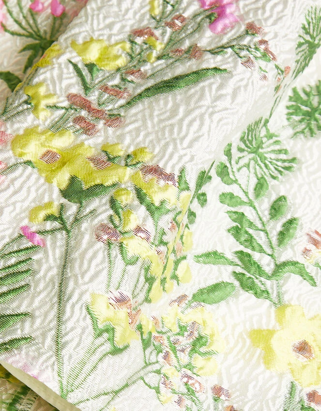 MONSOON Katharine Floral Jacquard Dress Ivory 3 MONSOON Katharine Floral Jacquard Dress Ivory - Image 3