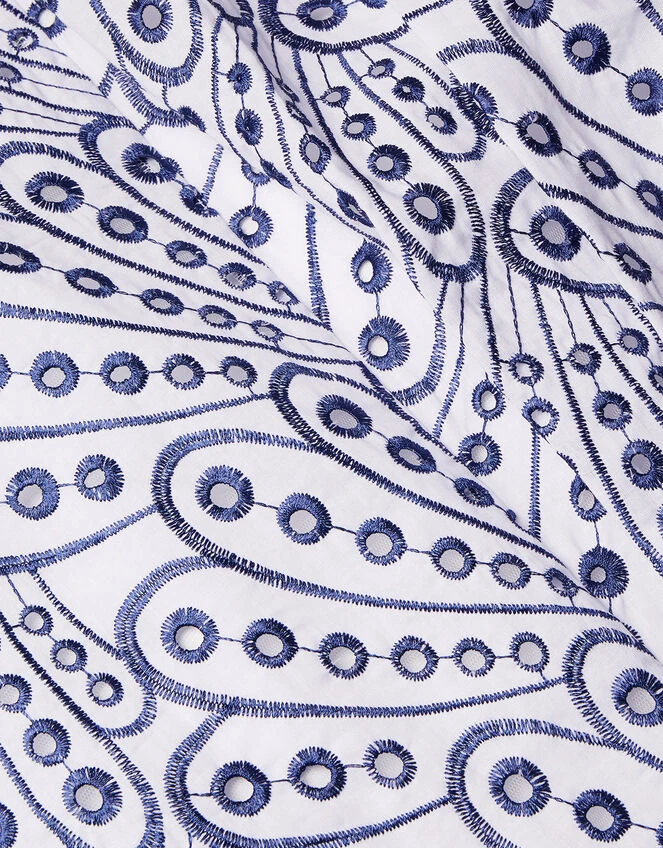 MONSOON Butterfly Wing Embroidered Dress Blue 3 MONSOON Butterfly Wing Embroidered Dress Blue - Image 3