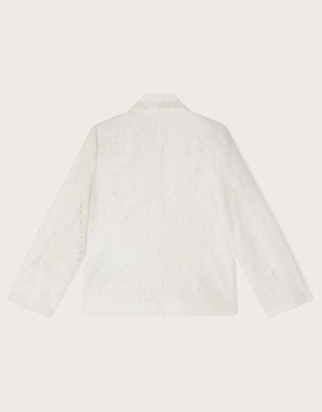 Brea Lace Bridesmaid Blazer Ivory 2 Brea Lace Bridesmaid Blazer Ivory - Image 2