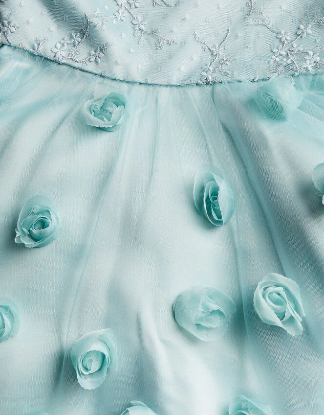 MONSOON Ivy 3D Rose High Low Dress Green 3 MONSOON Ivy 3D Rose High Low Dress Green - Image 3