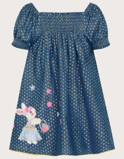 MONSOON Baby Foil Spot Character Chambray Dress Blue 6 MONSOON Baby Foil Spot Character Chambray Dress Blue -MONSOON Sales Store 03 61200802 3
