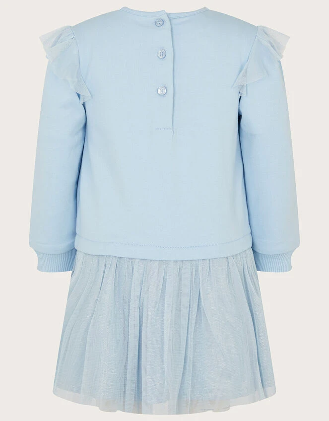 MONSOON Baby Mice Rainbow Sweater Dress Blue 2 MONSOON Baby Mice Rainbow Sweater Dress Blue - Image 2