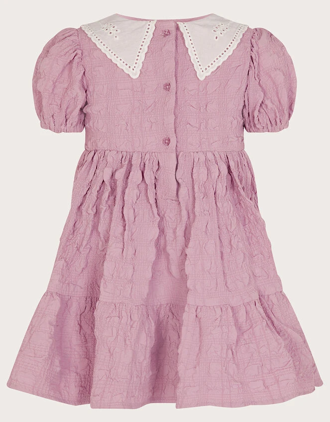 MONSOON Baby Heather Collar Dress Purple 2 MONSOON Baby Heather Collar Dress Purple - Image 2