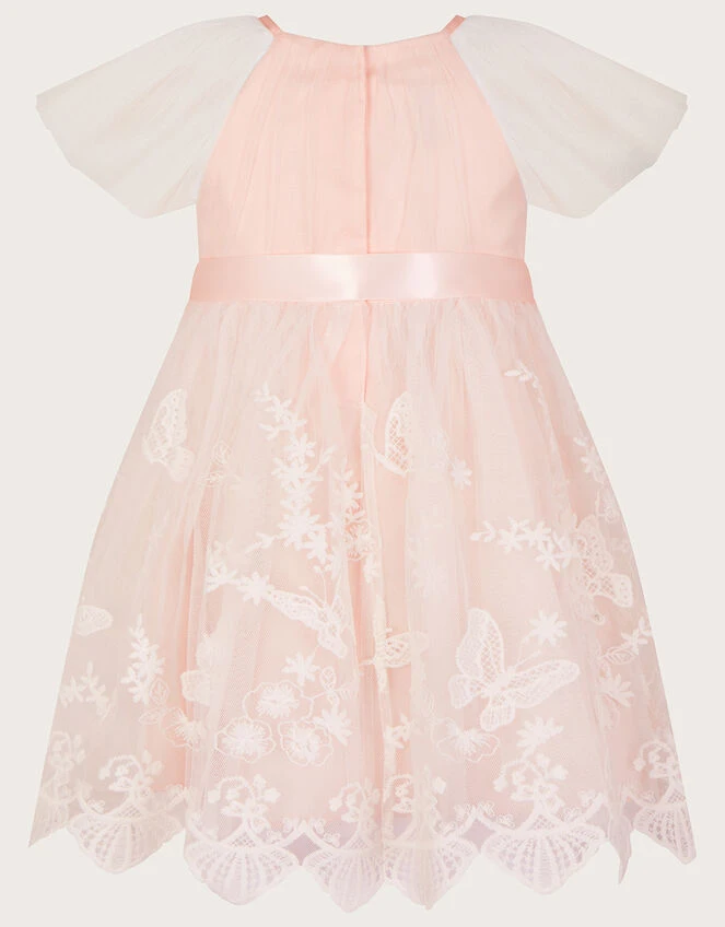 MONSOON Baby May Butterfly Lace Dress Pink 3 MONSOON Baby May Butterfly Lace Dress Pink - Image 3