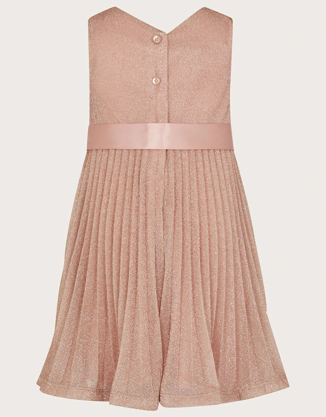 MONSOON Baby Gilded Roses Pleated Dress Pink 2 MONSOON Baby Gilded Roses Pleated Dress Pink - Image 2