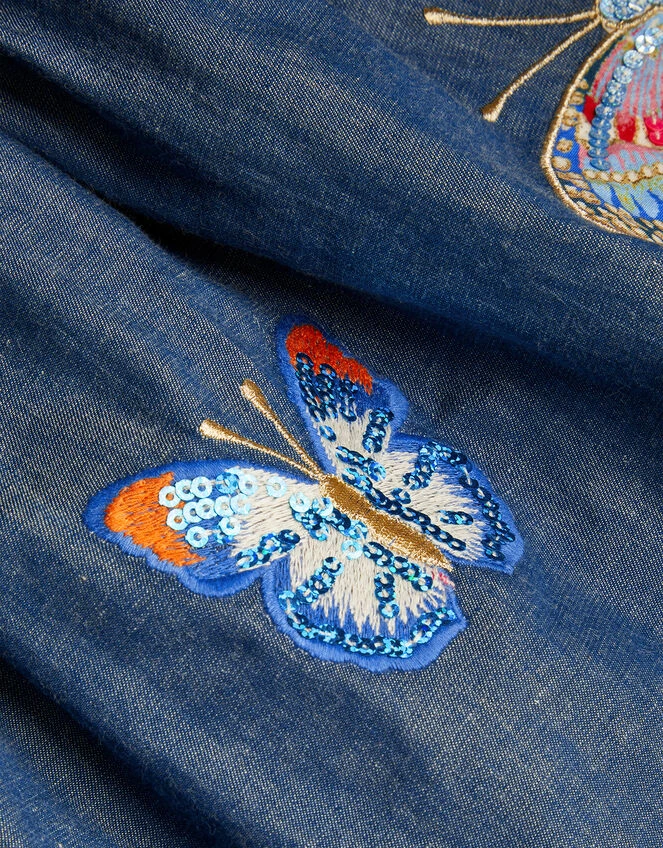MONSOON Chambray Butterfly Skirt Blue 3 MONSOON Chambray Butterfly Skirt Blue - Image 3