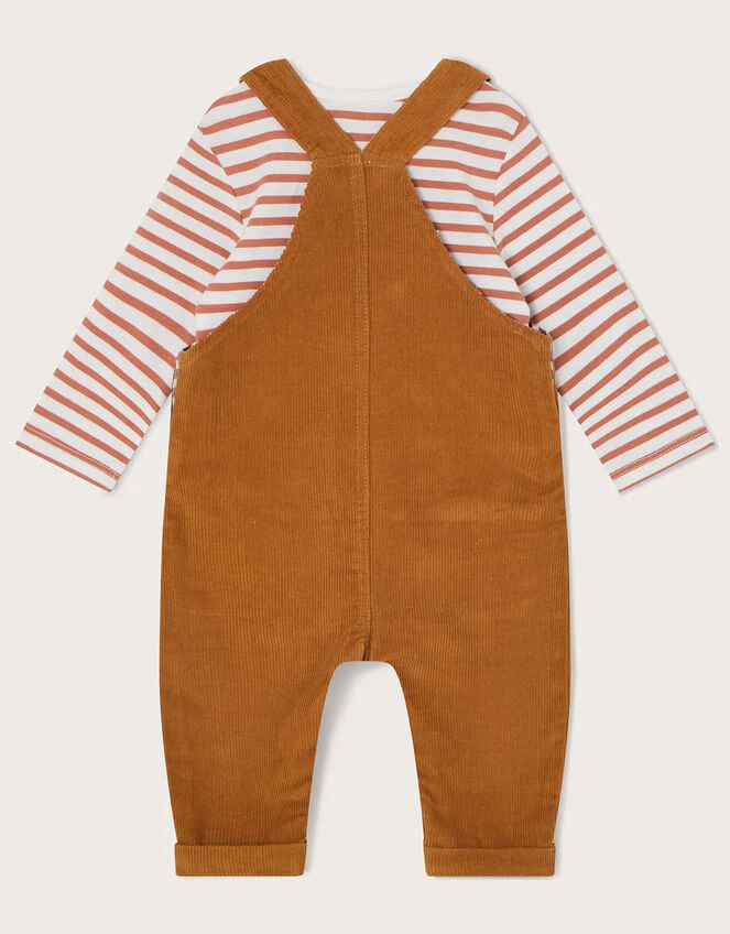MONSOON Newborn Fox Dungarees Camel 2 MONSOON Newborn Fox Dungarees Camel - Image 2