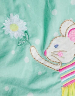 MONSOON Baby Applique Daisy Mouse Romper Green -MONSOON Sales Store 04 51217107 4