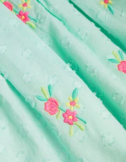 MONSOON Baby Dobby Embroidered Floral Dress Blue 5 MONSOON Baby Dobby Embroidered Floral Dress Blue -MONSOON Sales Store 04 51219003 4