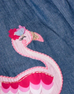 MONSOON Baby Chambray Flamingo Applique Romper Blue -MONSOON Sales Store 04 51219402 4