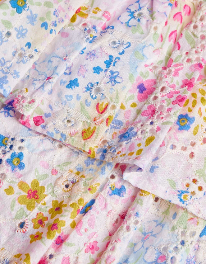 MONSOON Floral Print Broderie Skirt Multi 3 MONSOON Floral Print Broderie Skirt Multi - Image 3