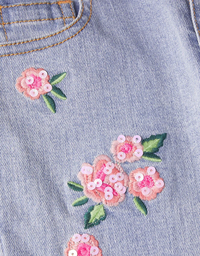 MONSOON Flower Embroidered Jeans Blue 4 MONSOON Flower Embroidered Jeans Blue - Image 4