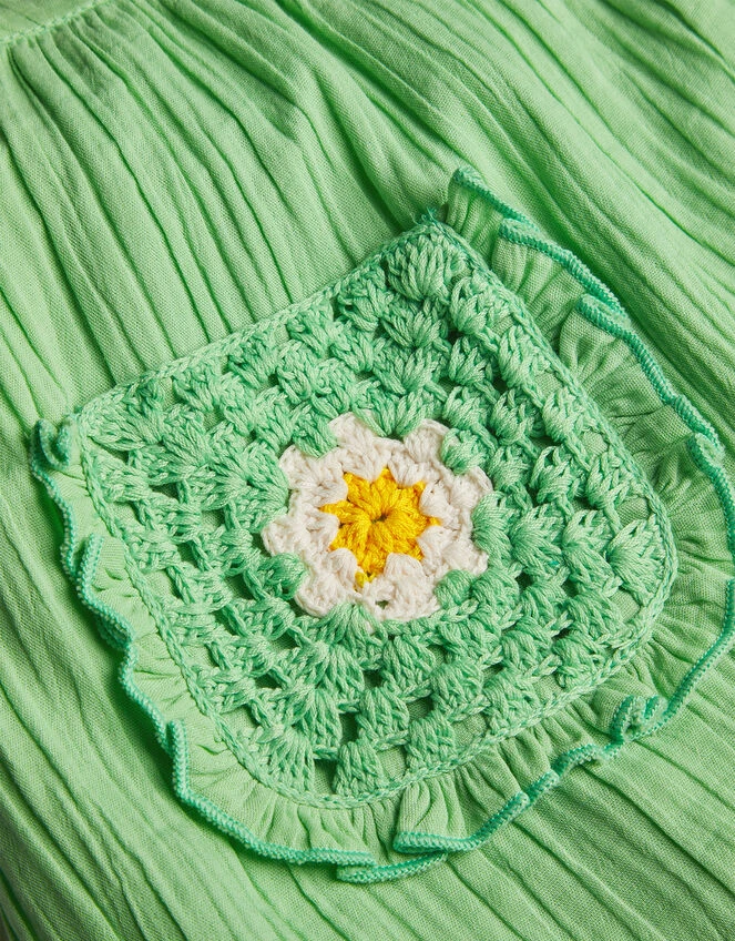 MONSOON Crochet Pocket Cheesecloth Skirt Green 3 MONSOON Crochet Pocket Cheesecloth Skirt Green - Image 3