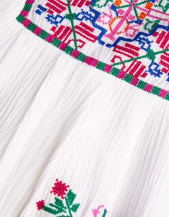 MONSOON Boutique Cross Stitch Swing Playsuit Ivory -MONSOON Sales Store 04 51325226 4