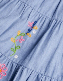 MONSOON Boutique Scallop Collar Embroidered Chambray Dress Blue 5 MONSOON Boutique Scallop Collar Embroidered Chambray Dress Blue -MONSOON Sales Store 04 51325502 4