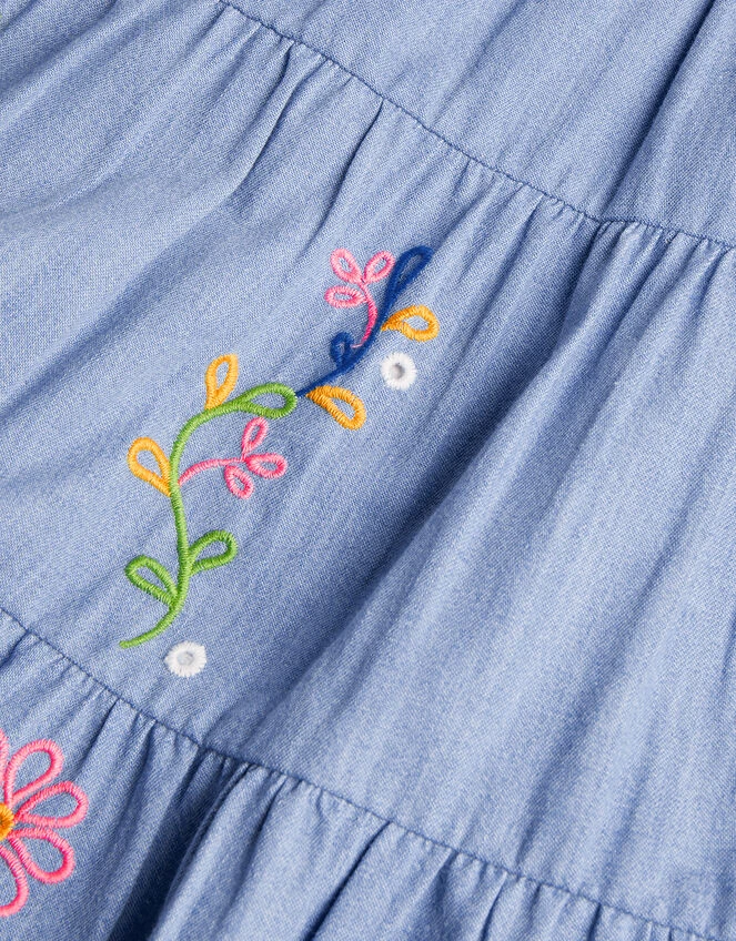 MONSOON Boutique Scallop Collar Embroidered Chambray Dress Blue 3 MONSOON Boutique Scallop Collar Embroidered Chambray Dress Blue - Image 3