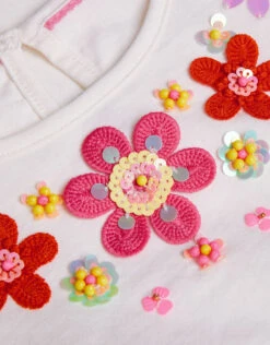 MONSOON Crochet Gem Detail T-Shirt Ivory 5 MONSOON Crochet Gem Detail T-Shirt Ivory -MONSOON Sales Store 04 51327626 4