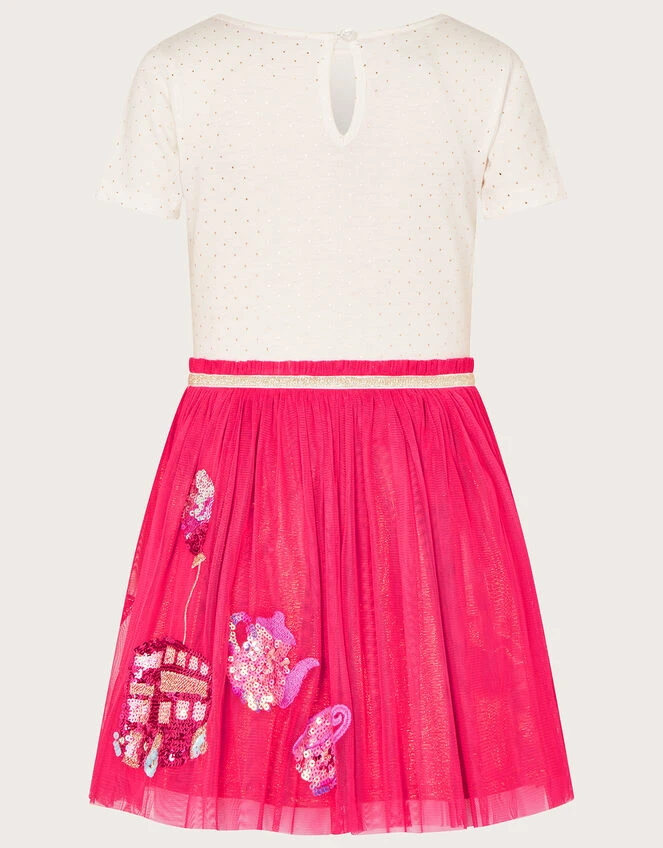 MONSOON London Embellished Disco Dress Red 4 MONSOON London Embellished Disco Dress Red - Image 4