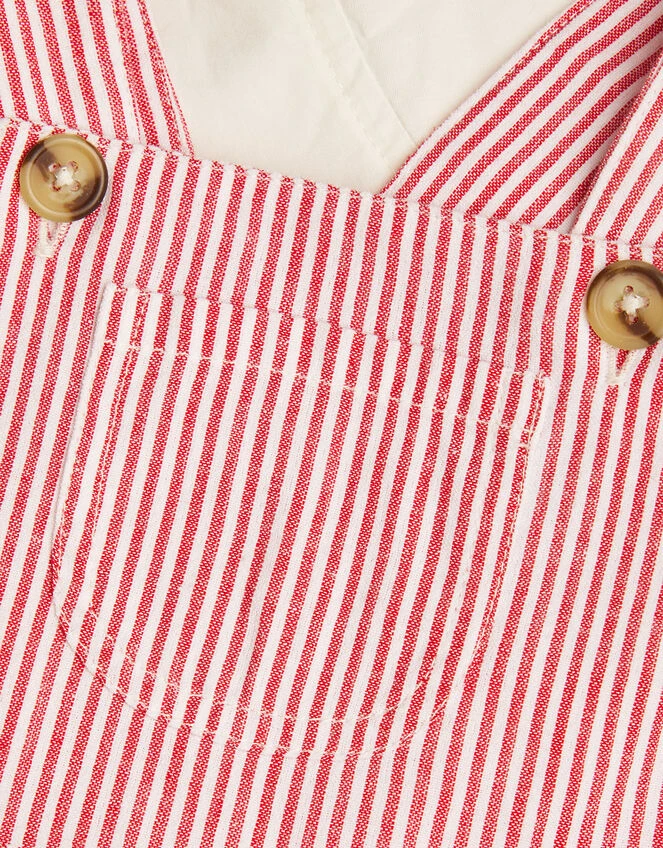 MONSOON Newborn Stripe Dungarees And Shirt Set Red 4 MONSOON Newborn Stripe Dungarees And Shirt Set Red - Image 4