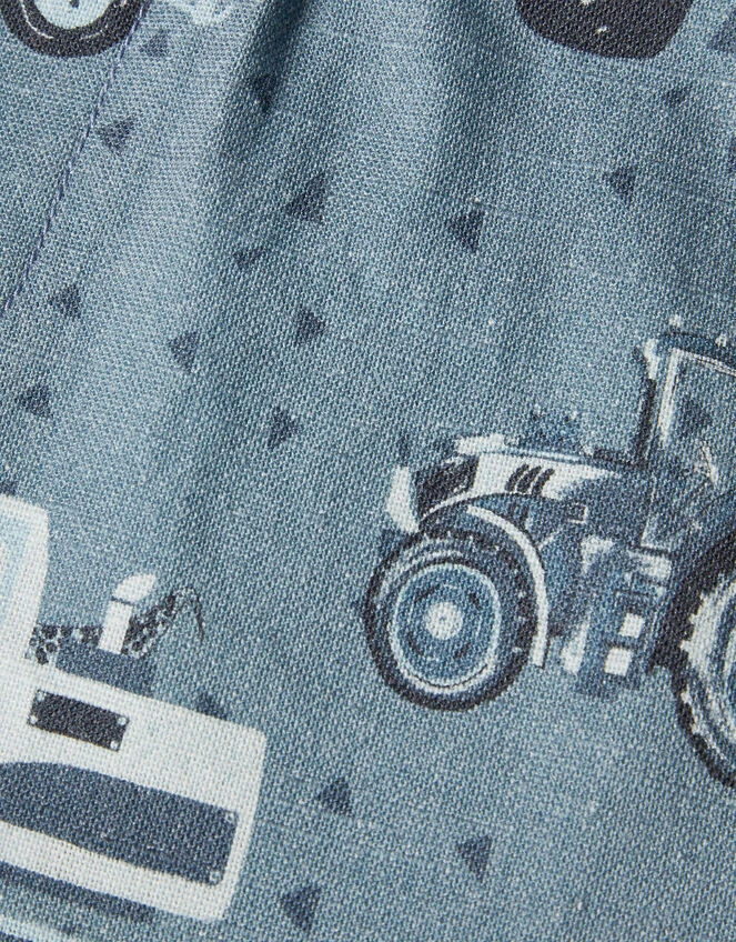 MONSOON Vehicle Print Slub Drawstring Shorts Blue 3 MONSOON Vehicle Print Slub Drawstring Shorts Blue - Image 3