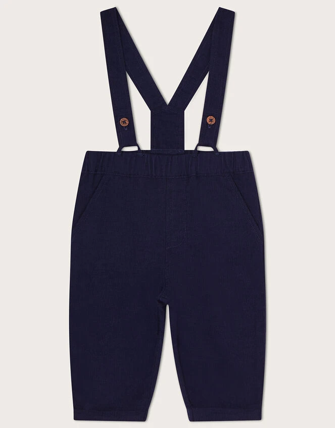 MONSOON Newborn David Dungaree And Gingham Shirt Set Blue 4 MONSOON Newborn David Dungaree And Gingham Shirt Set Blue - Image 4