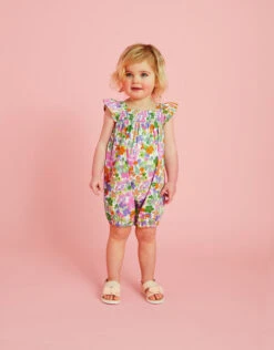 MONSOON Baby Bright Floral Romper Green