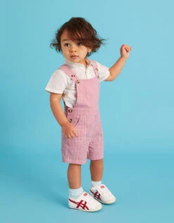 MONSOON Newborn Stripe Dungarees And Shirt Set Red