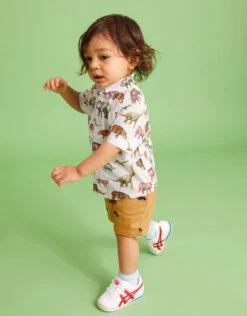 MONSOON Rhino Embroidered Shorts Yellow