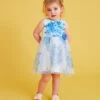 MONSOON Baby Heidi Tulle Print Dress Blue
