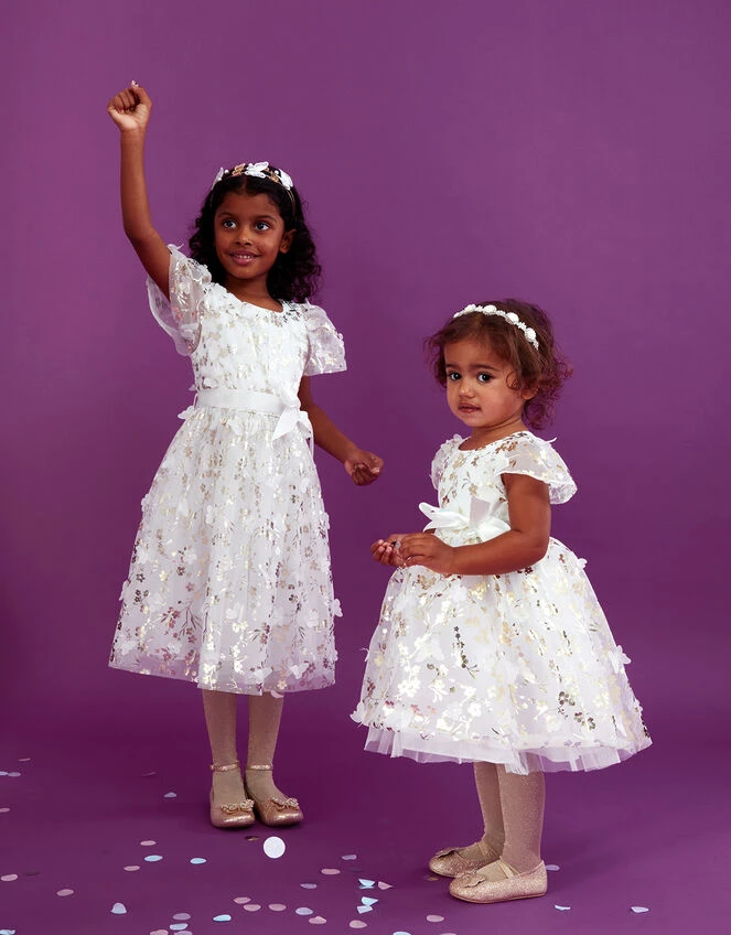 MONSOON Baby Mary-Kate Foil Butterfly 3D Dress Ivory 1 MONSOON Baby Mary-Kate Foil Butterfly 3D Dress Ivory