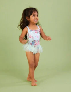 MONSOON Baby Posey Floral Skirt Swimsuit Green